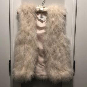 Club Monaco Off White/Pink Feather Vest